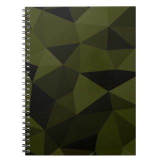 Carnet Vert foncé de l'armée noir motif de maille géométr