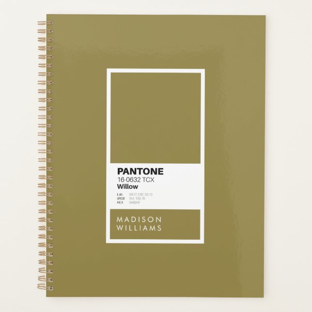 Carnet vert olive personnalisé | Journal personnal (Devant)
