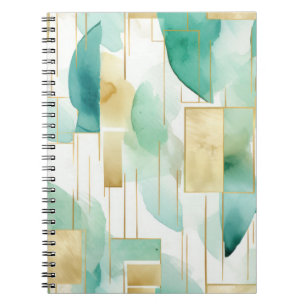 Carnet Vert Or blanc Abstrait