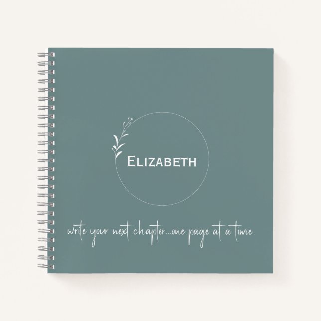 Carnet Vert personnalisé "Écrivez votre prochain chapitre (Devant)