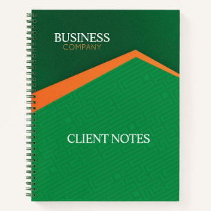 Carnet Vert Professionnel avec Rayure Orange Entreprise