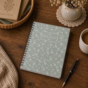Carnet Vert sauge floral, Maison de campagne, Cottage cor