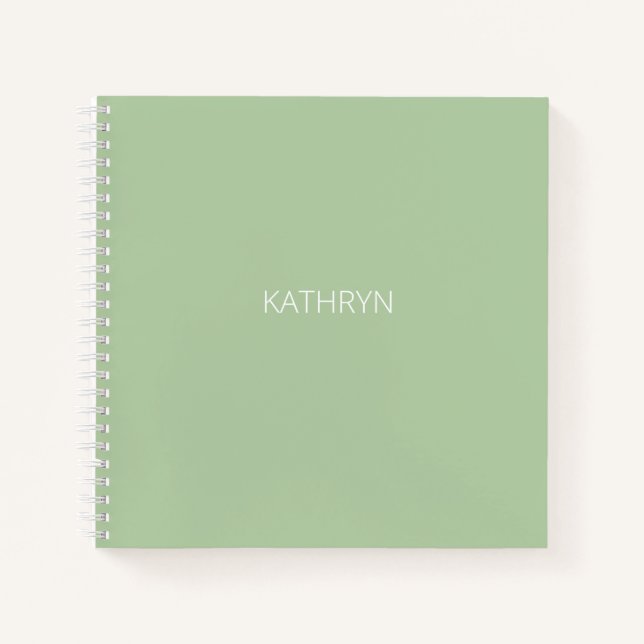 Carnet vert sauge naturel solide (Devant)