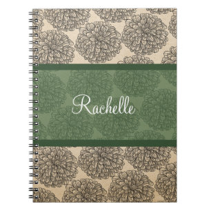 Carnet vert Vintage Zinnia
