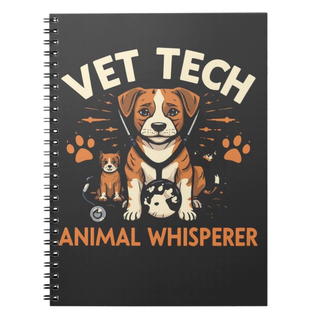 Carnet Vet Tech Animal Whisperer mignet Chiot Stethoscope (Devant)