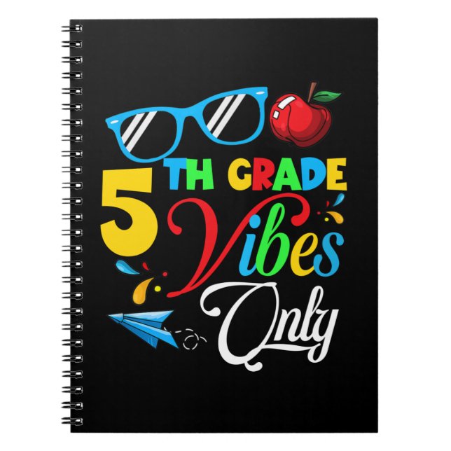Carnet Vibes De 5E Année Seulement Retour À L'École Cute  (Devant)