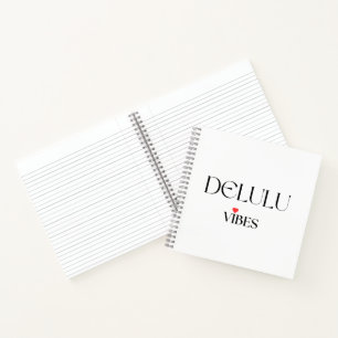 Carnet Vibes Delulu, Cadeau de citation drôle d'esthétiqu