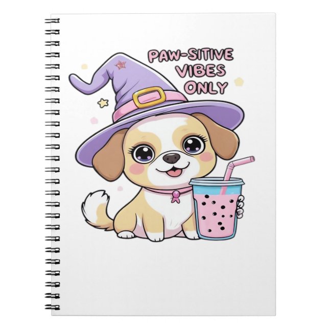 Carnet Vibes Paw-Stive Seulement Chien mignon Avec Bubble (Devant)
