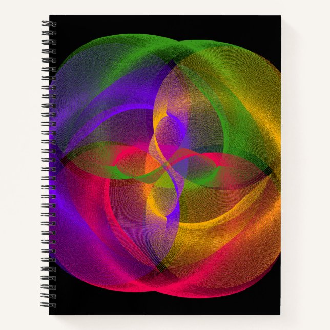 Carnet Vibrant Glossy Finish Geometric Notebook (Devant)