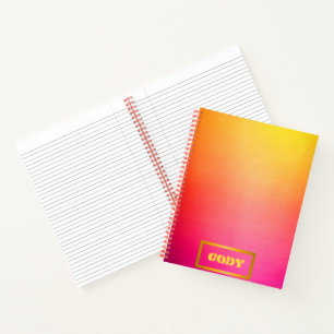Carnet Vibrant Personnalisé Ombré Rose et Jaune