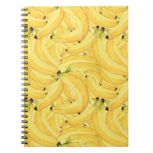 Carnet Vibrant Watercolor Banana Tropical Fruit Pattern  (Devant)