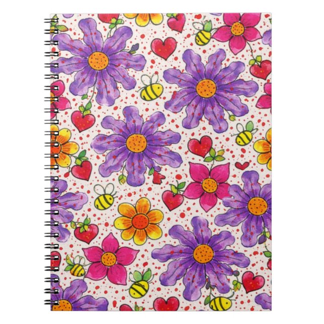Carnet Vibrant Wildflower Blooms  (Devant)