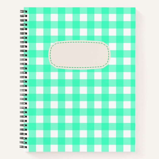 Carnet Vichy Bleu Turquoise (Devant)