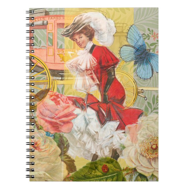 Carnet Victorian Lady Woman Fun Carriage (Devant)