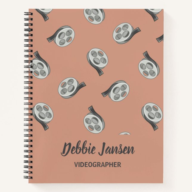 Carnet Vidéos gris motif beige (Devant)