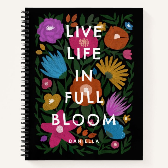 Carnet Vie en pleine floraison Bold Floral | Nom (Devant)