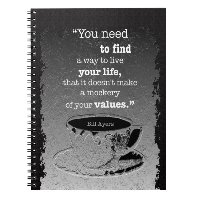 Carnet Vie et valeurs, Existentialisme illustré citation (Devant)