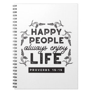 Carnet Vie heureuse avec la foi – Proverbes 15:15 Art