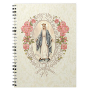 Carnet Vierge catholique Marie Vintage florale