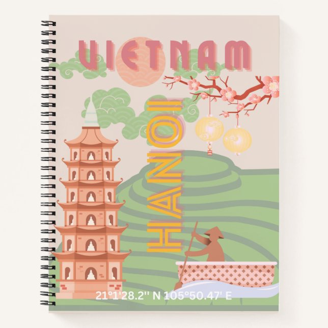 Carnet Vietnam Travel Art, Vintage (Devant)