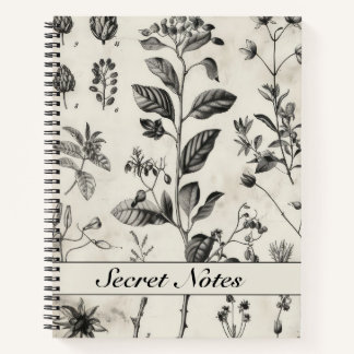 Carnet Vieux Botanique blanc noir 2