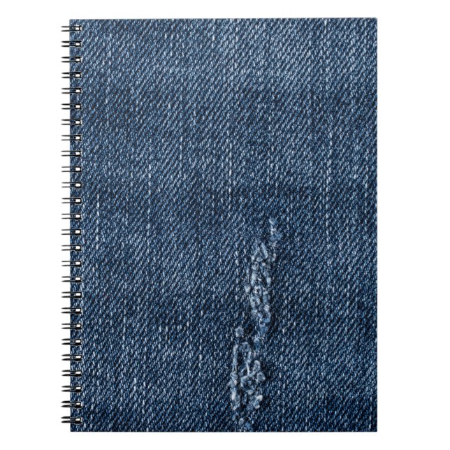 Carnet Vieux denim déchiré : texture de jeans. (Devant)