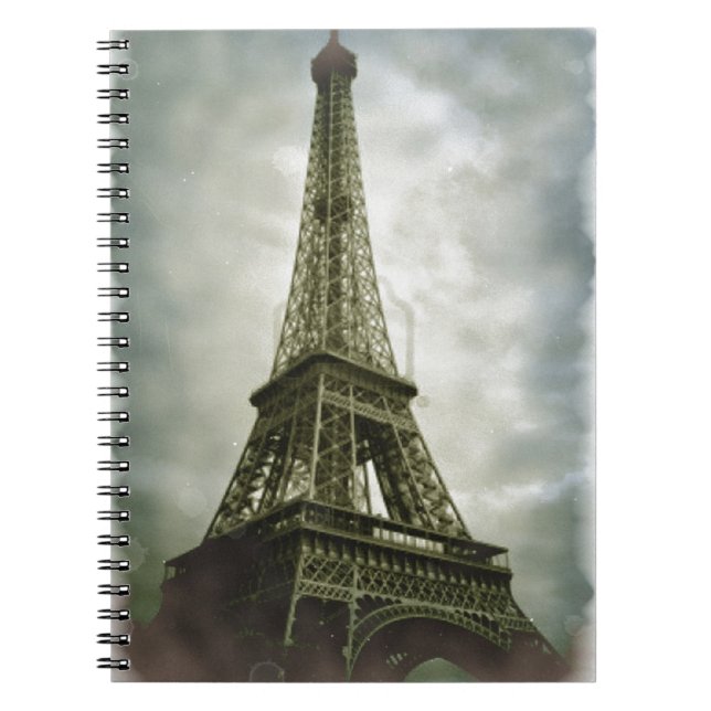 Carnet Vieux effet photo Tour Eiffel Paris (Devant)