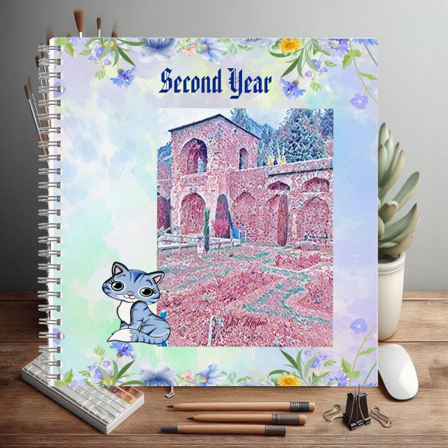 Carnet Vieux Mahal Ruins Deuxième année Amoureux de les c (Old Mahal Ruins Second Year Cat Lovers Pastel Pink Notebook)