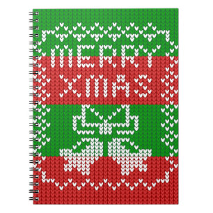 Carnet Vilain pull motif sonnettes Joyeux fils Xmas