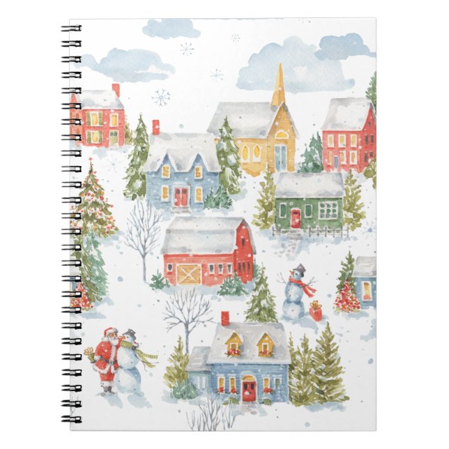 Carnet Village de Noël Watercolor (Devant)