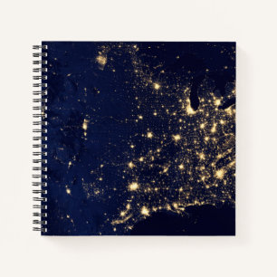 Carnet Ville Des États-Unis La Nuit.