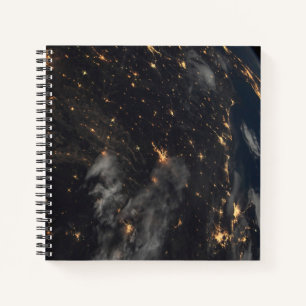 Carnet Ville Lumière La Nuit Sur La Planète Terre