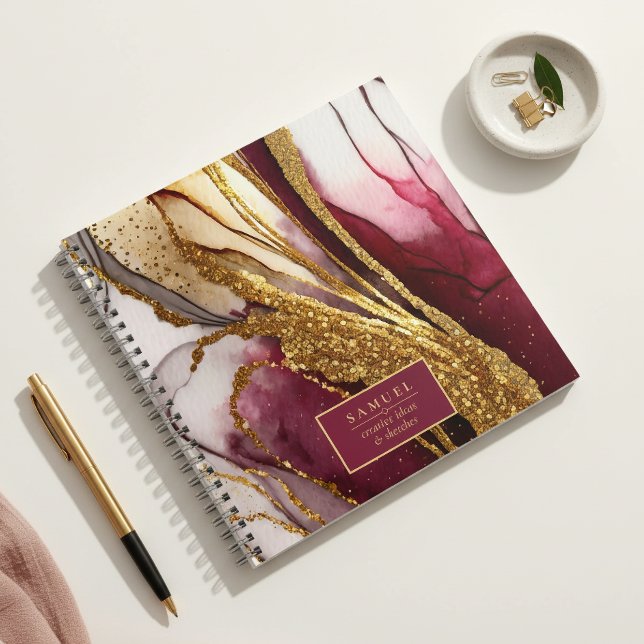 Carnet Vin mousseux abstrait rouge ID1018 (Créateur téléchargé)