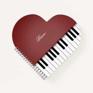 Carnet Vin Rouge Grand Piano Musique Clavier Personnalisé