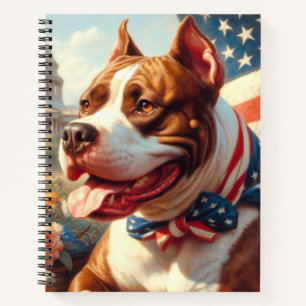 Carnet Vintage American Pit Bull Terrier Peinture