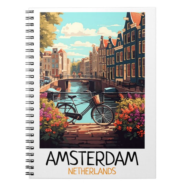Carnet Vintage Amsterdam Netherlands Painting (Devant)