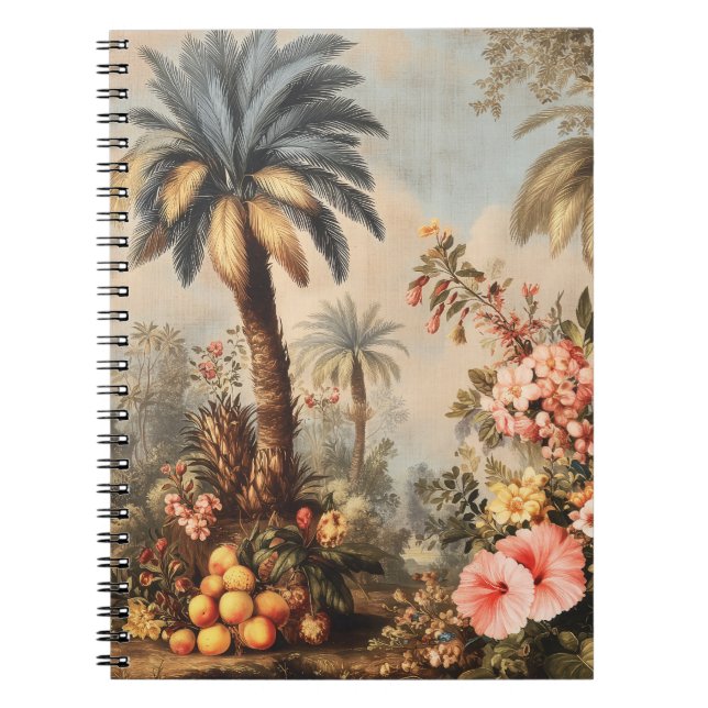 Carnet Vintage Botanical Scene with Palms (Devant)