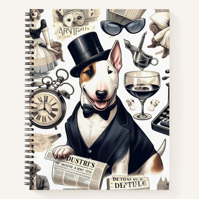 Carnet Vintage Bull Terrier Motif (Devant)