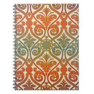 Carnet Vintage Damask Contour Wallpaper - bleu violet rou