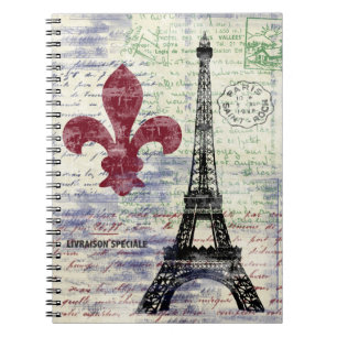 Carnet vintage d'art de Tour Eiffel