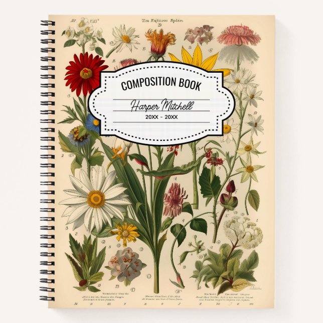 Carnet vintage de composition botanique (Devant)