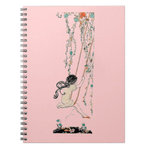 Carnet vintage de fille d'oscillation