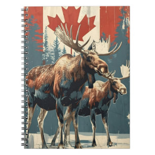 Carnet Vintage d'orignal canadien