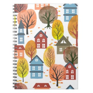 Carnet Vintage en toute transparence ville d'automne moti
