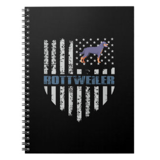 Carnet Vintage Flag American Rottweiler