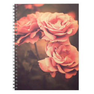 Carnet Vintage Fleurs, vintage, fleur, rose, antique, noi