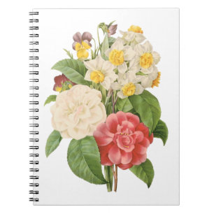 Carnet Vintage Floral Camelia Daffodil Flowers by Redoute