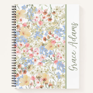 Carnet Vintage Floral Colorful Personalized Notebook 
