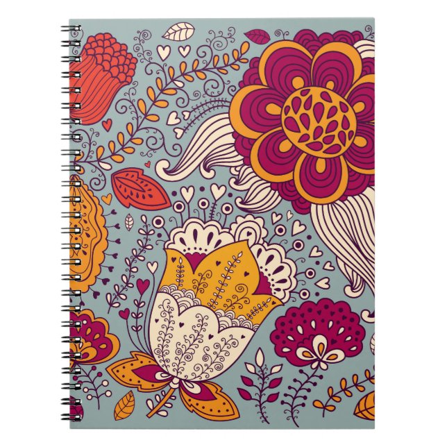 Carnet Vintage Floral Elegant Arrière - plan (Devant)