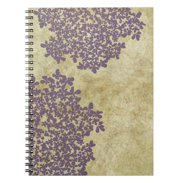 Carnet Vintage floral pourpre (Devant)